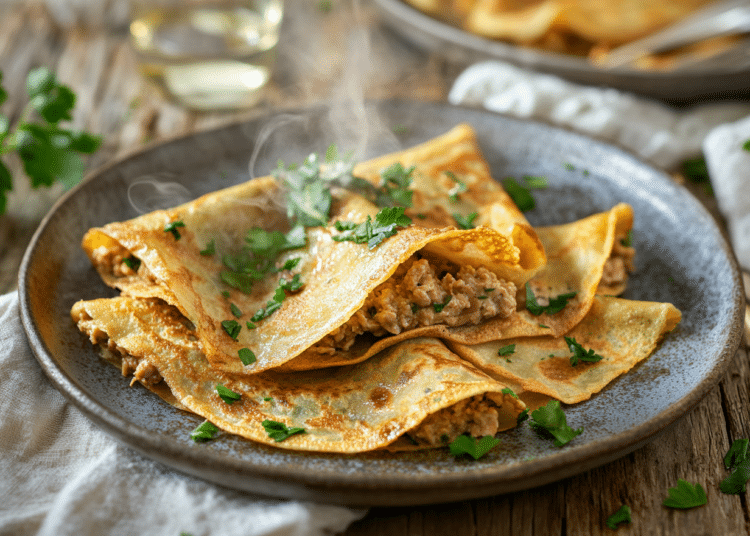 Chicken Mince And Dijon Mustard Crêpes
