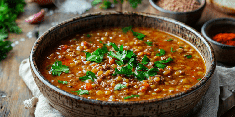 Spiced Beef Mince And Lentil Soup