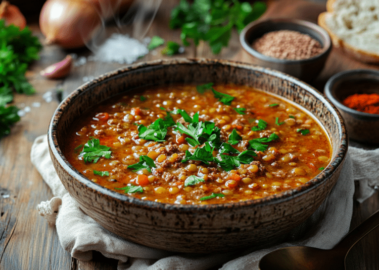 Spiced Beef Mince And Lentil Soup