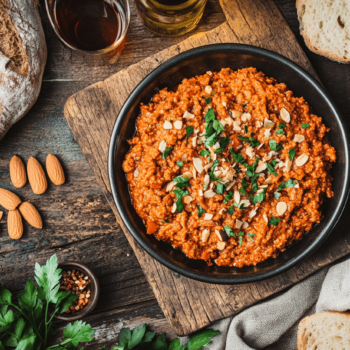 Smoky Pork Mince Dancing With Catalan Romesco Sauce 2 Pork Mince With Romesco Sauce2