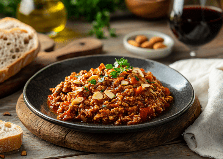 Smoky Pork Mince Dancing With Catalan Romesco Sauce 1 Pork Mince With Romesco Sauce