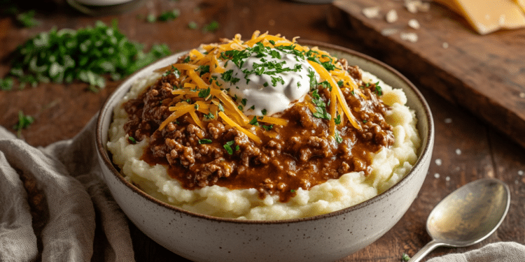 Loaded Beef Mince Mashed Potato Bowls