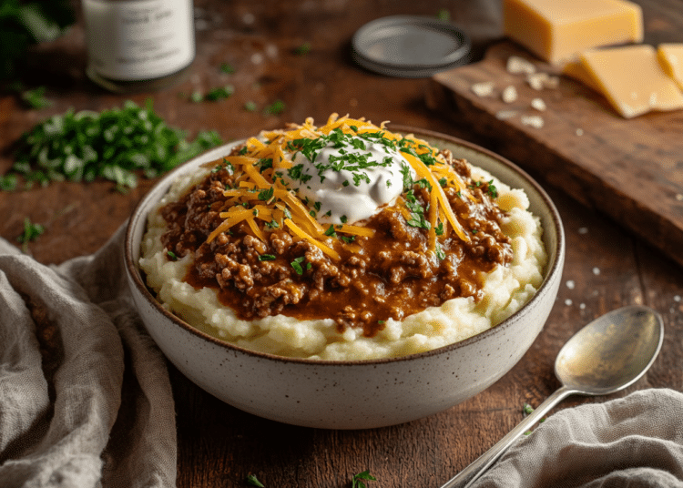 Loaded Beef Mince Mashed Potato Bowls