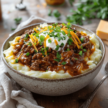 Loaded Beef Mince Mashed Potato Bowls