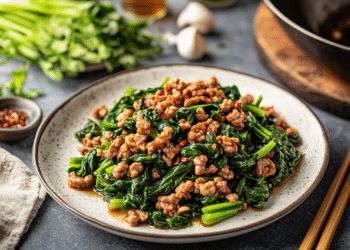 Minced Pork And Silverbeet Stir Fry