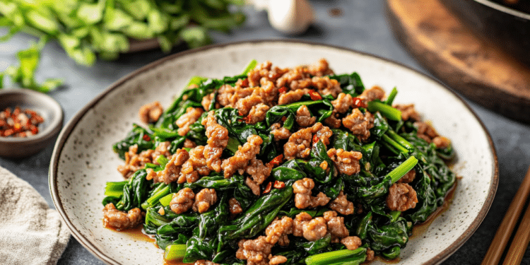 Zesty Minced Pork And Silverbeet Stir Fry Delight 2 Minced Pork And Silverbeet Stir Fry