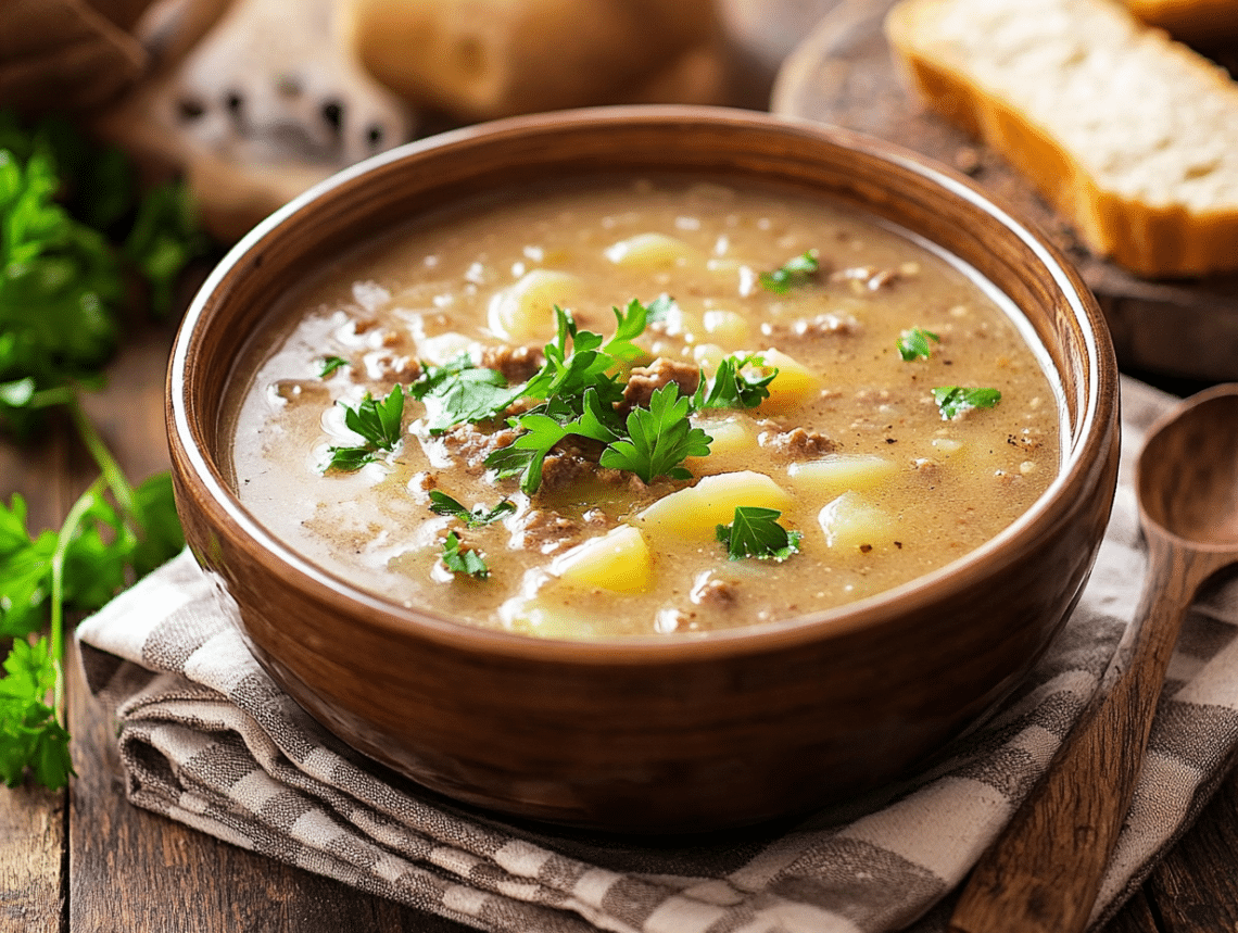 Creamy Beef Mince And Potato Soup
