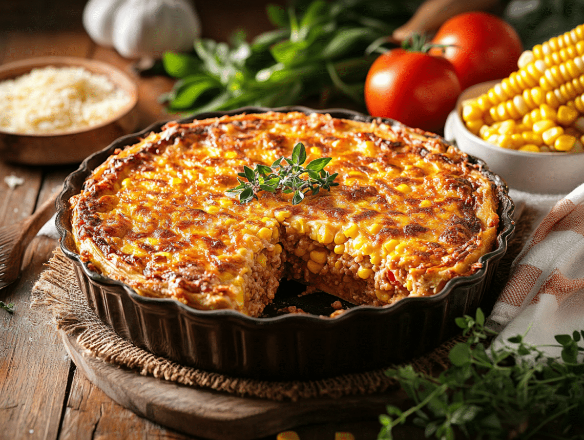 Minced Pork And Corn Chipá Guazú