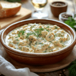 Minced Chicken with Creamy Dill Sauce