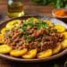Minced Lamb With Plantain Tostones