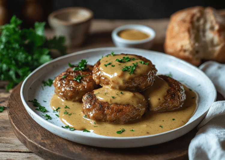 Pork Mince Frikadellen With Mustard Sauce