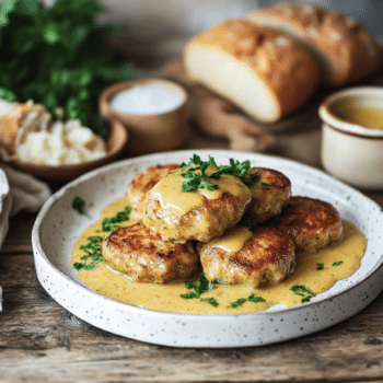 Pork Mince Frikadellen With Mustard Sauce