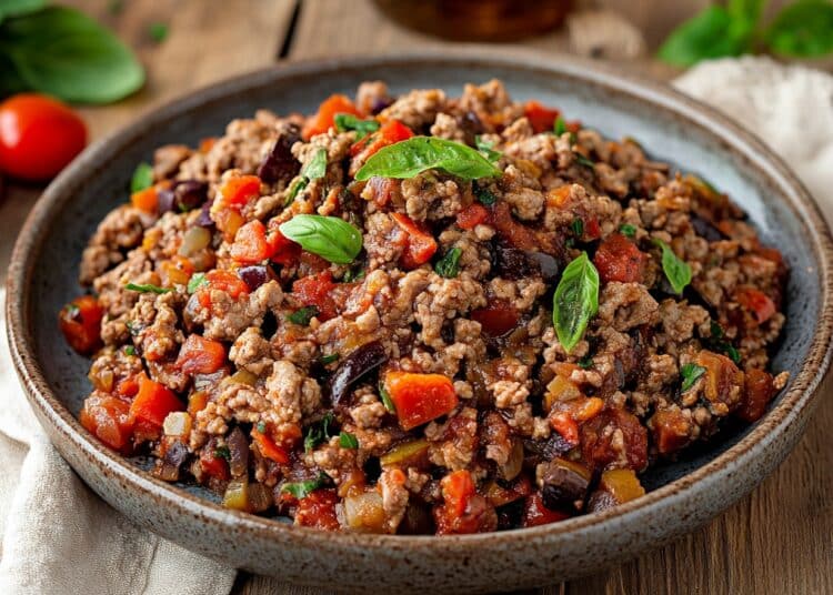 Spicy Minced Lamb With Sicilian Caponata