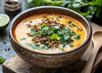 Thai Coconut Beef Mince Soup