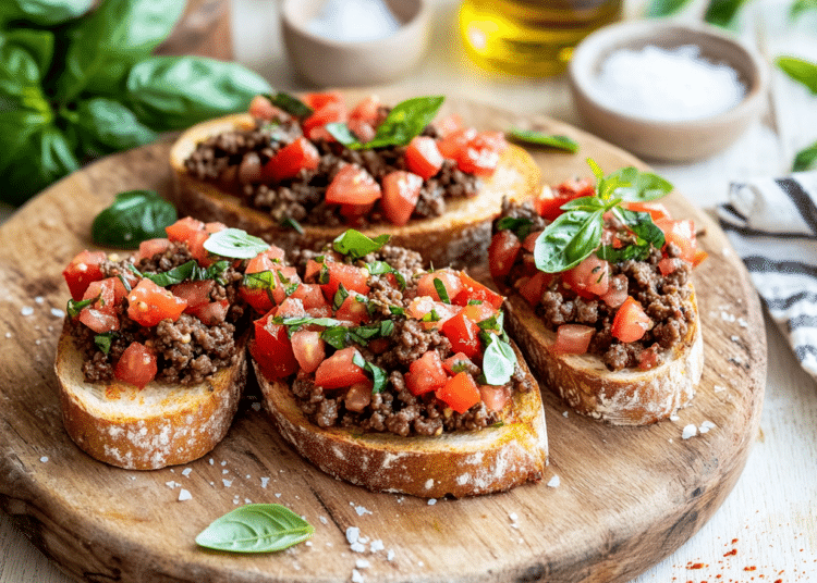 Beef Mince And Tomato Bruschetta