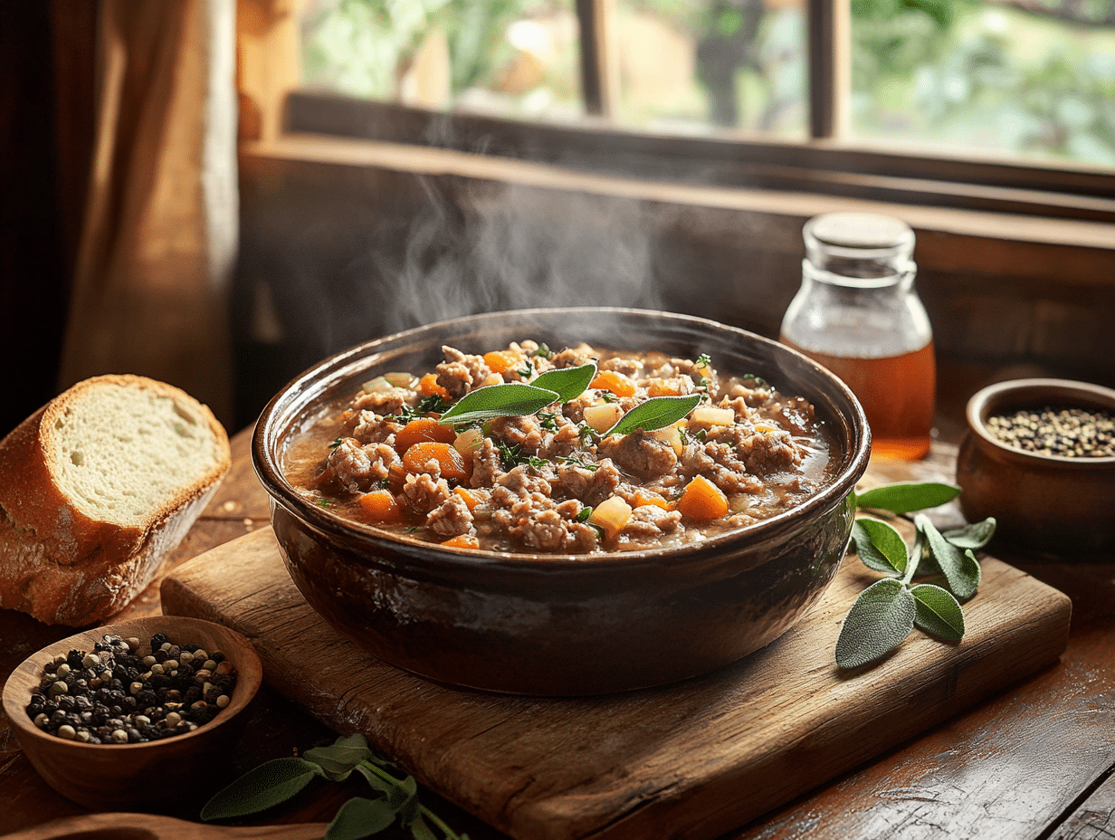 97 Britsh Inspired Mince Recipes 25 Rustic English Pork Hotpot Bursting With Fresh Sage Flavor