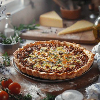 Provençal Beef Mince Tart With Herbes And Gruyère 2 Beef Mince Provençal Tart