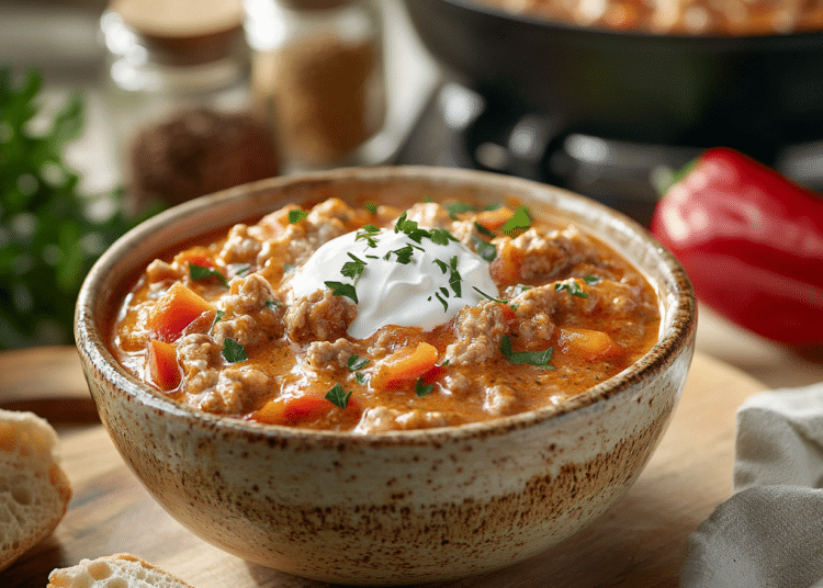 Hearty Pork Paprikash With Red Peppers And Creamy Sauce 1 Pork Mince And Red Pepper Paprikash