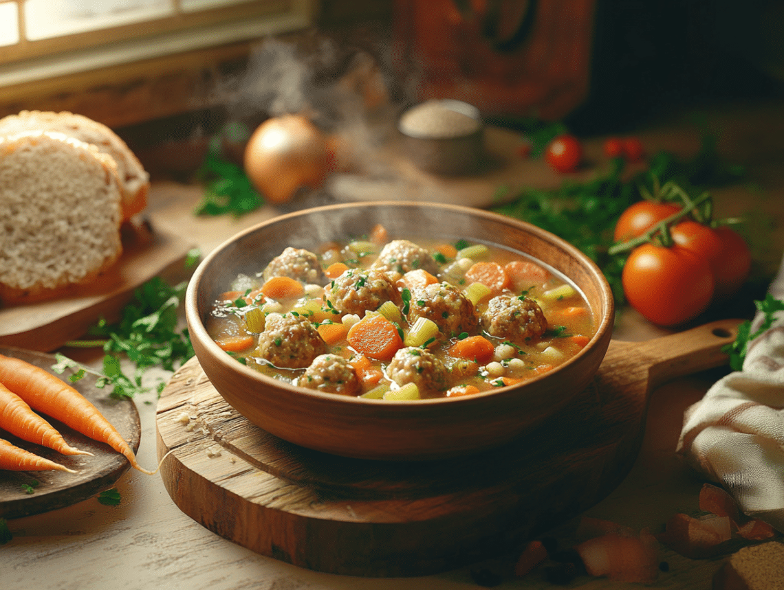 Rustic Wild Game Meatball Stew With Hearty Vegetables 1 Minced Game Meatball Stew