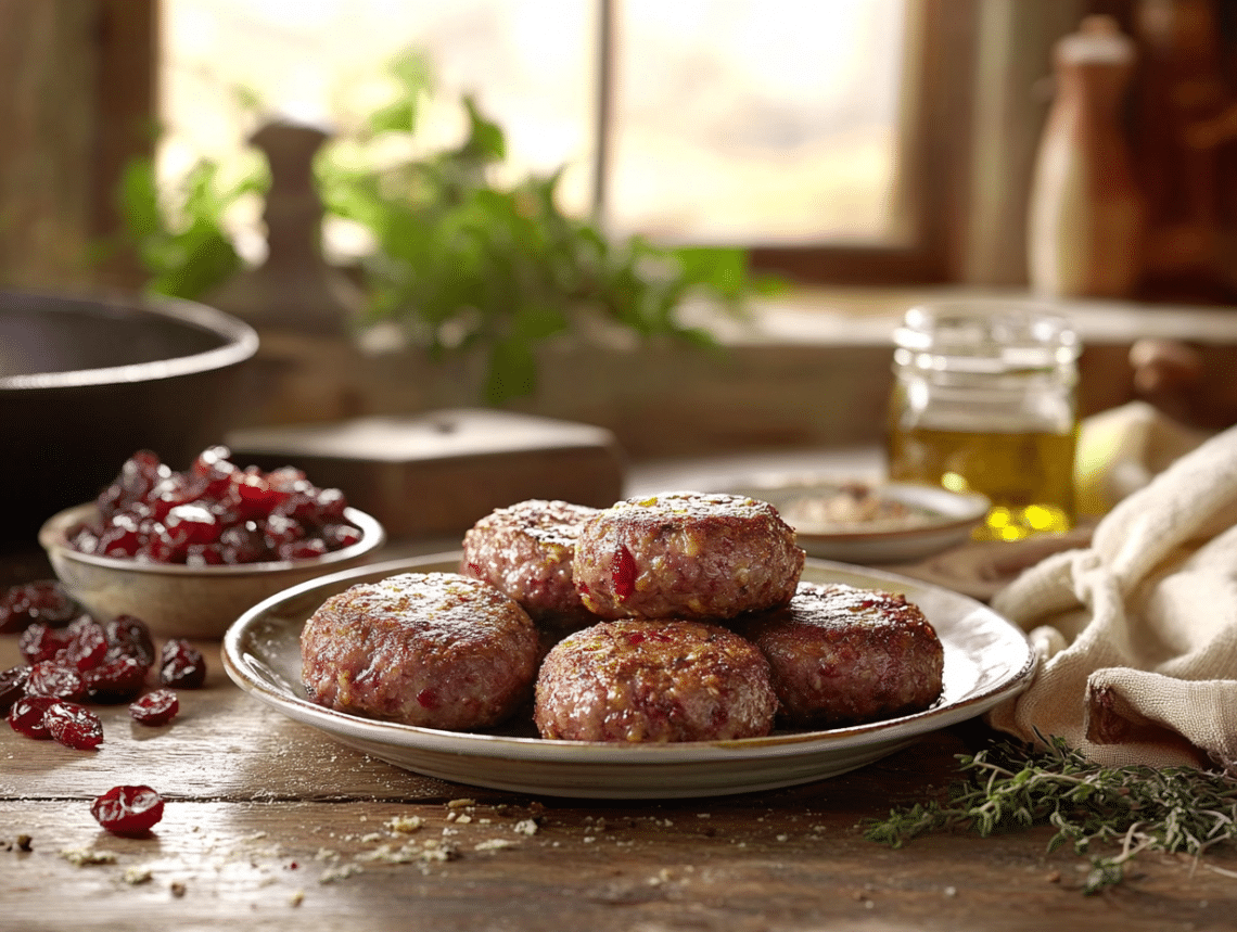 Minced Venison And Cranberry Patties