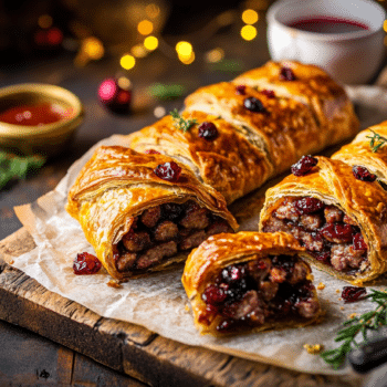 Minced Venison And Cranberry Sausage Rolls