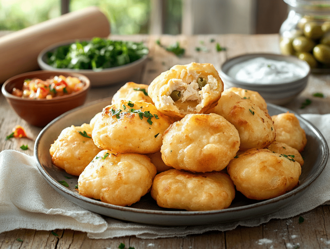 Savory Chicken And Olive Sopaipillas: A Spanish Twist 1 Minced Chicken And Olive Sopaipillas