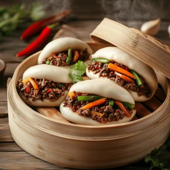 Beef Mince Bao Buns With Pickled Veggies