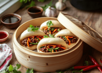Beef Mince Bao Buns With Pickled Veggies