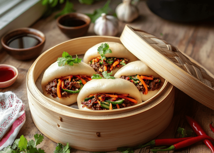 Beef Mince Bao Buns With Pickled Veggies