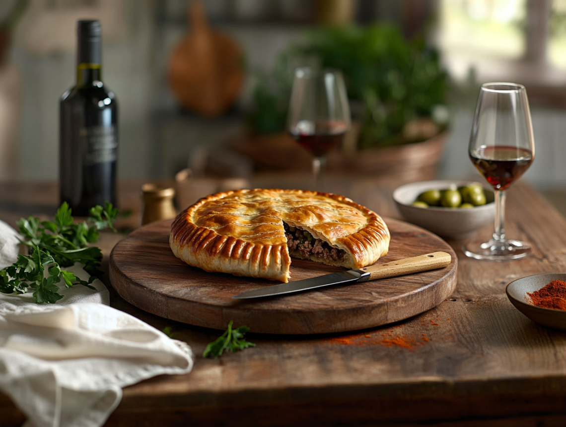 Rustic Spanish Lamb Empanada With Olives And Spice 1 Lamb Mince Empanada Gallega