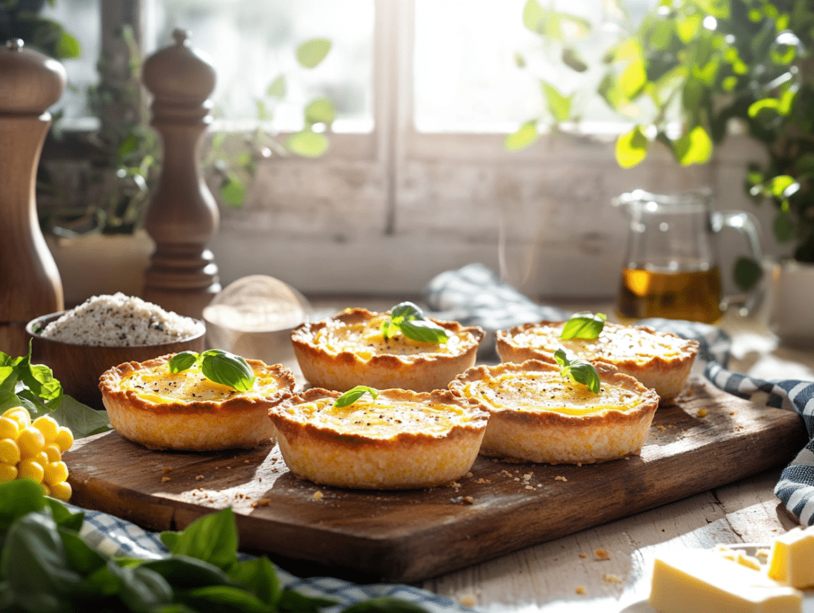 Beef Mince And Sweetcorn Polenta Tarts
