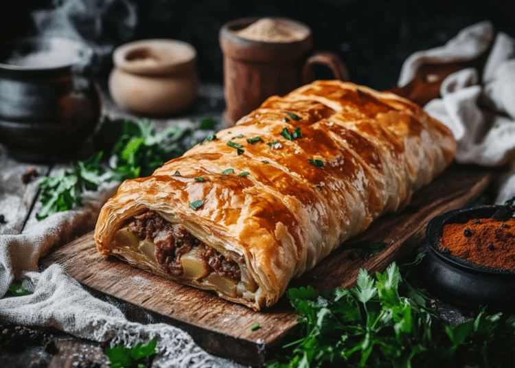 Minced Beef And Potato Strudel