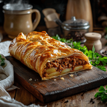 Minced Beef And Potato Strudel