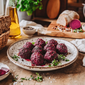 Minced Venison And Beetroot Meatballs