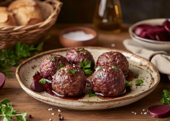 Minced Venison And Beetroot Meatballs