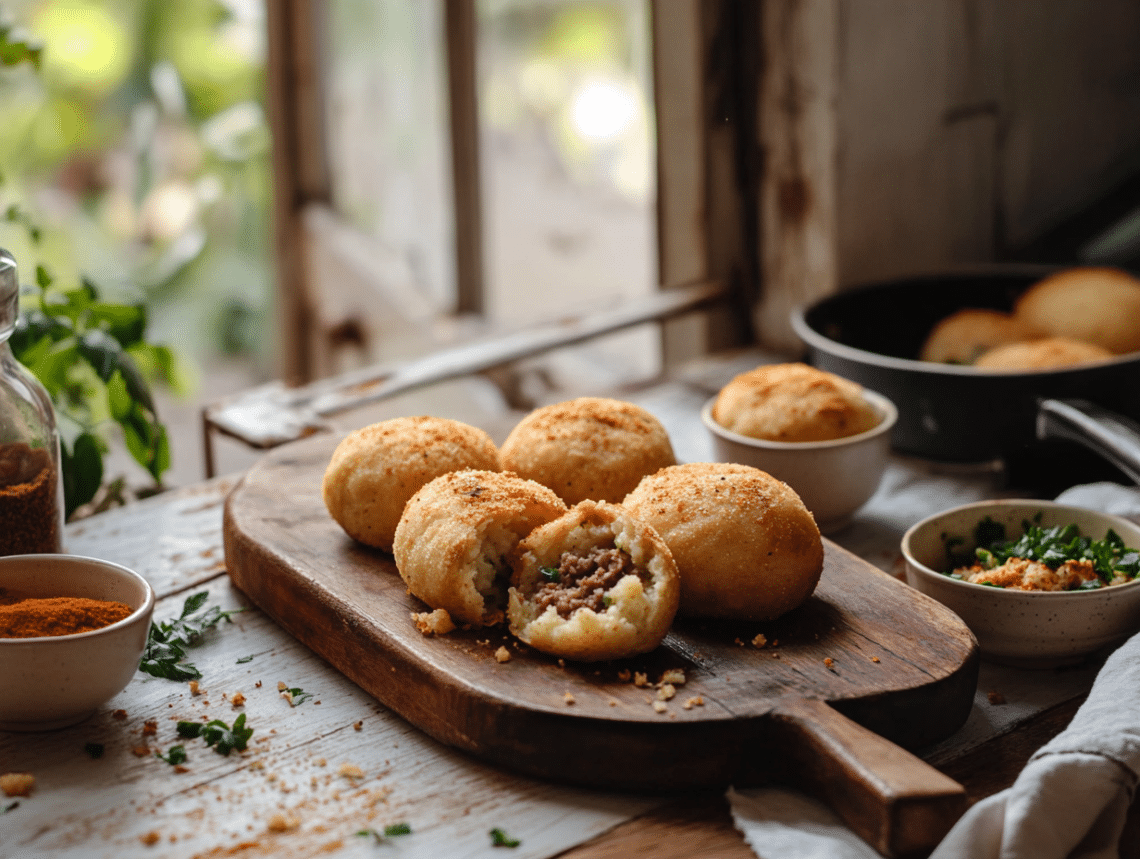 Crispy Brazilian Beef And Plantain Bolinhos Delight 1 Minced Beef And Plantain Bolinho De Carne