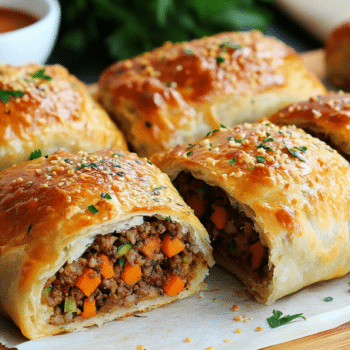 Minced Lamb And Veggie Sausage Rolls