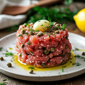 Minced Beef And Smoked Salmon Tartare