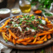 Loaded Sweet Potato Fries With Spicy Beef Mince 23 Loaded Beef Mince Sweet Potato Fries