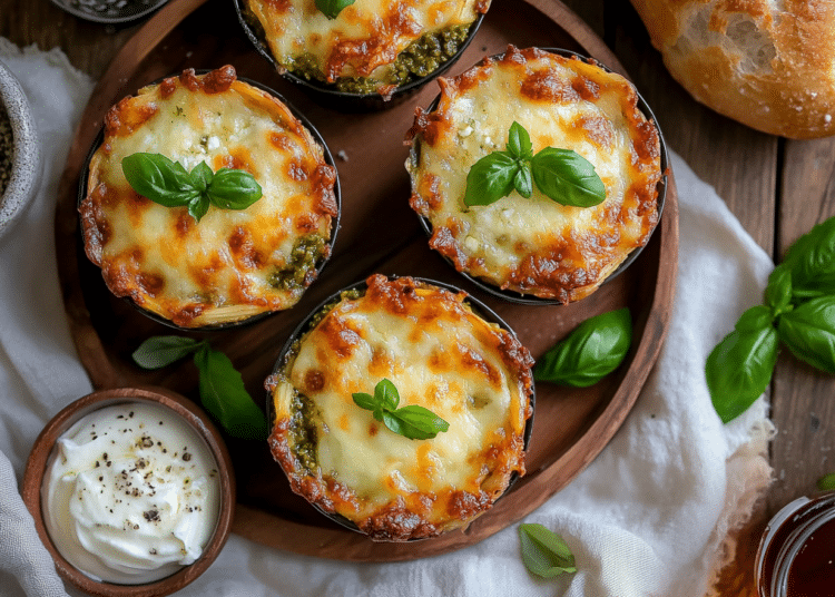 Minced Lamb And Pesto Lasagna Cups