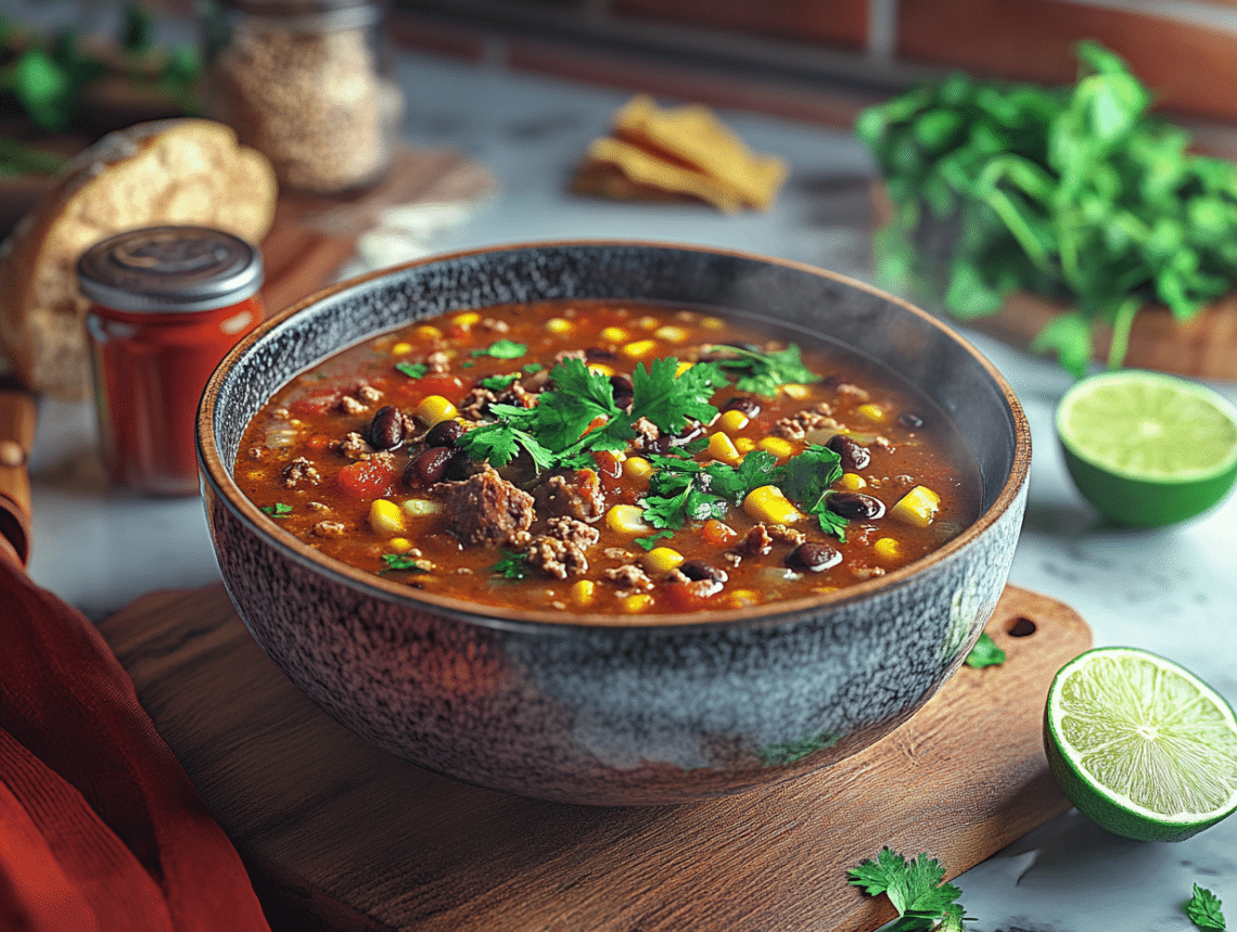 Hearty Tex-Mex Beef And Black Bean Soup Delight 1 Beef Mince And Black Bean Soup