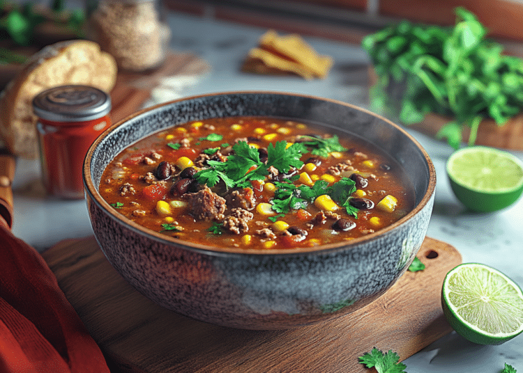 Beef Mince And Black Bean Soup