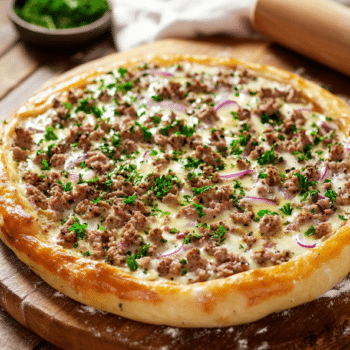 Minced Lamb Tarte Flambée