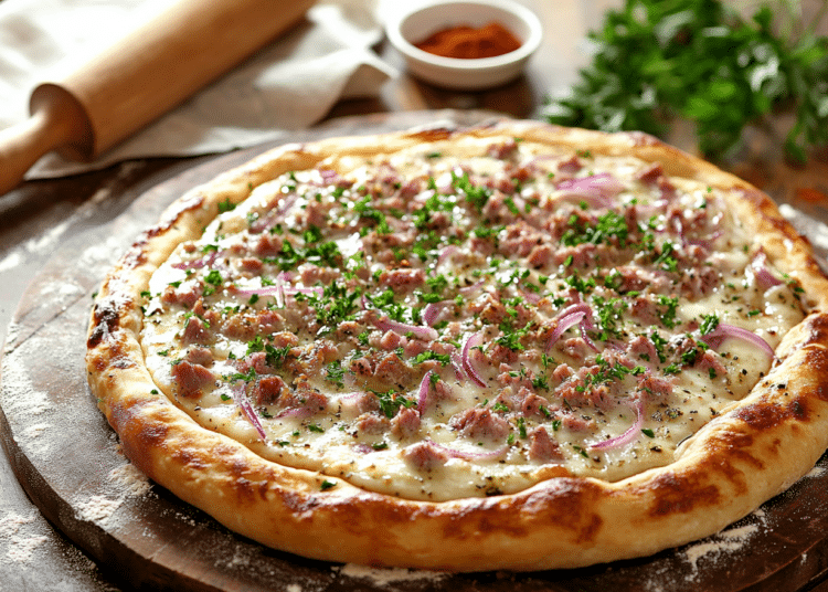 Minced Lamb Tarte Flambée