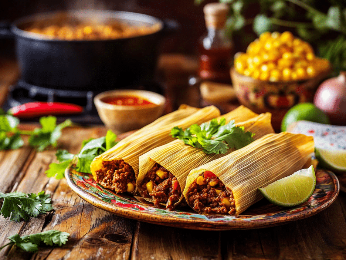 Spiced Beef Mince And Sweetcorn Tamales