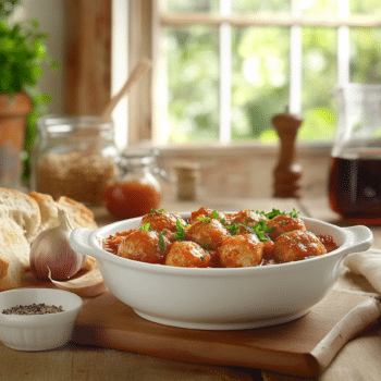 Minced Pork Albondigas In Tomato Sauce