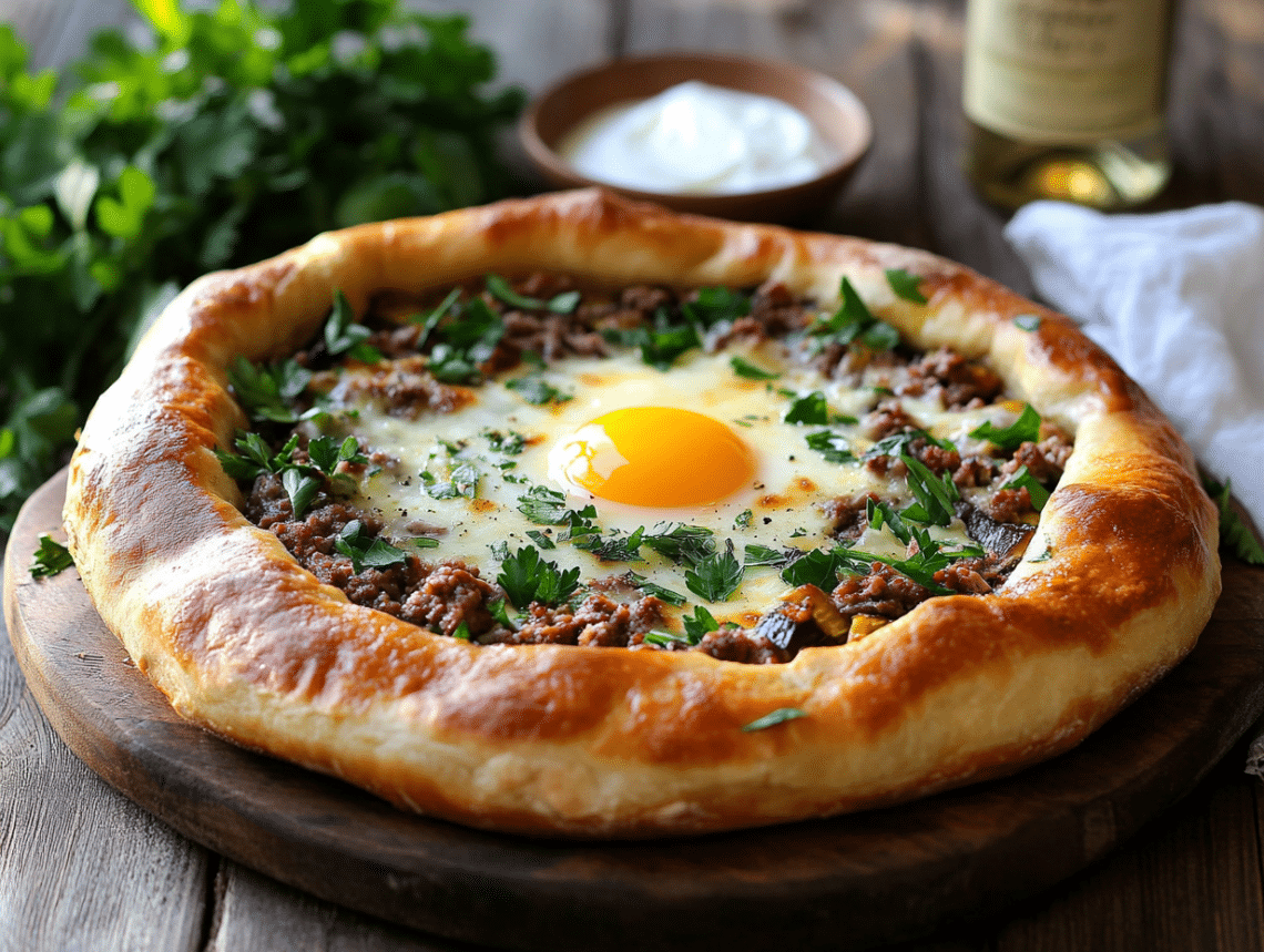 Minced Lamb And Eggplant Khachapuri