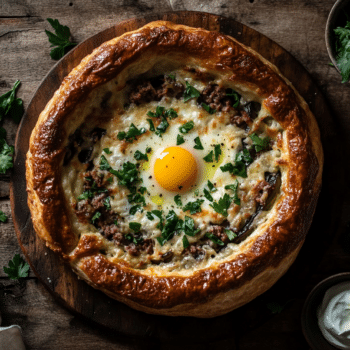 Minced Lamb And Eggplant Khachapuri