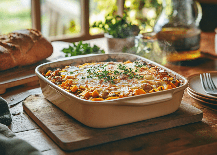 Hangi-Inspired Minced Pork And Veggie Bake