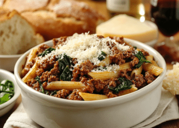 Quick Beef Mince And Spinach Pasta